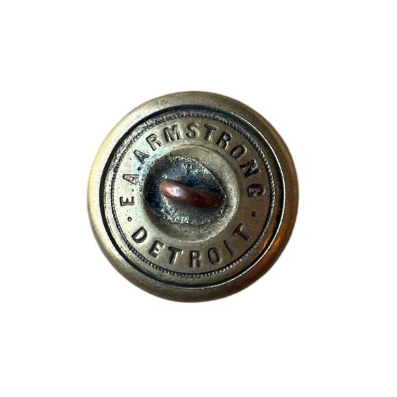 Antique Brass Patriarchs Militant IOOF Odd Fellows Button EA Armstrong Detroit - Picture 2 of 2